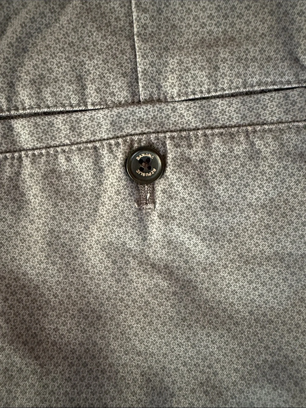 Banana Republic Light Gray Micro-Pattern Chinos